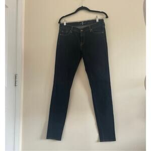For All Mankind Dark Skinny Jeans Minimalist Staple Quiet Luxury Size 30